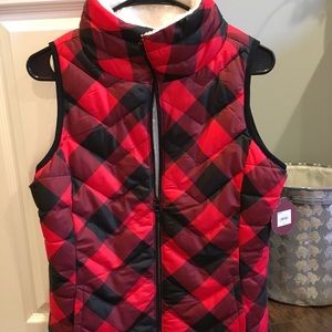 Black and red plaid vest! NWT